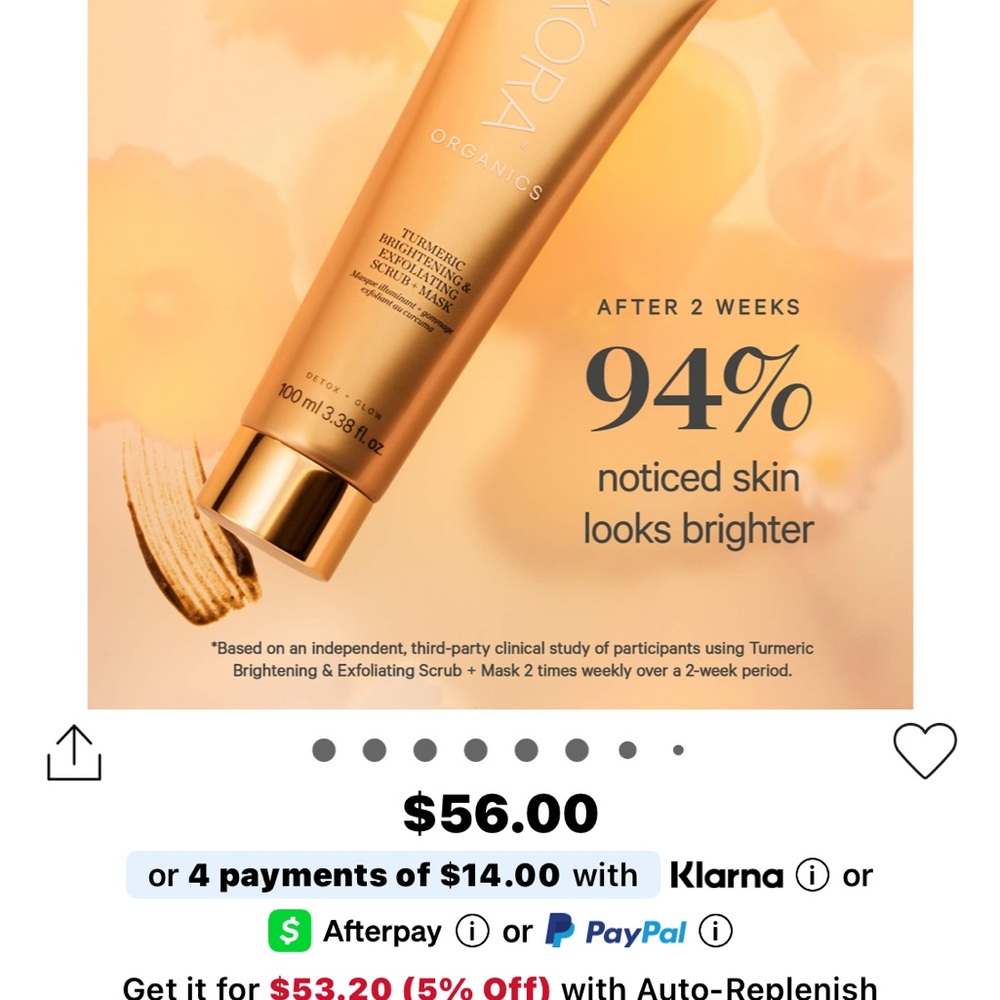 Korres Turmeric Brightening & Exfoliating Scrub Mask - Metallic Gold